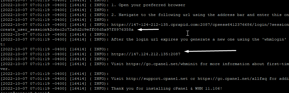 cpanel installed