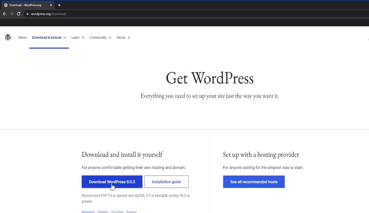 Download WordPress