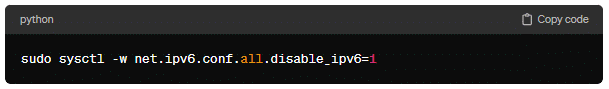 To temporarily disable IPv6