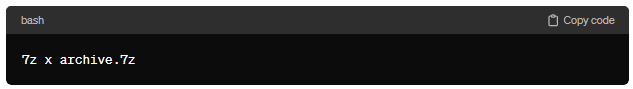 To extract files from a 7z archive