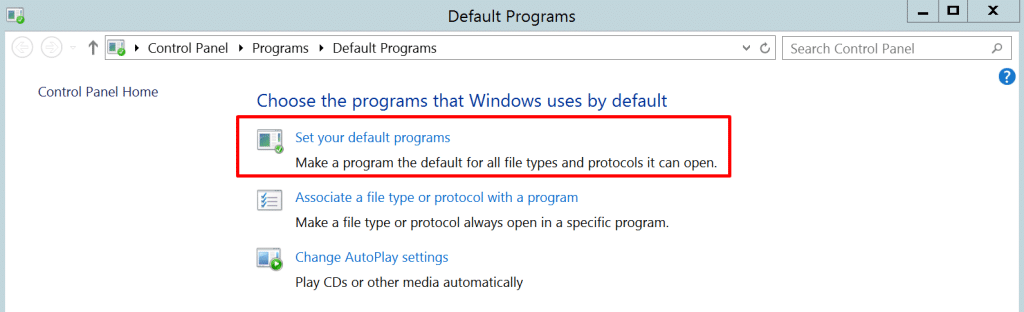 set your default programs