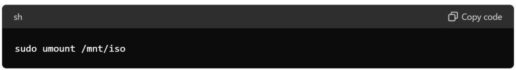 Unmount the ISO File