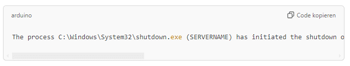 Example of Event ID 1074 message