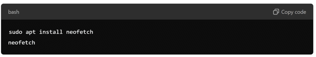 To install and run neofetch