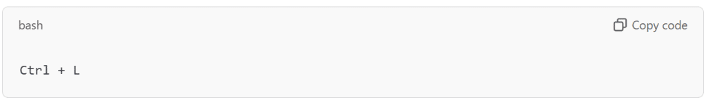 Clear the Screen Quickly