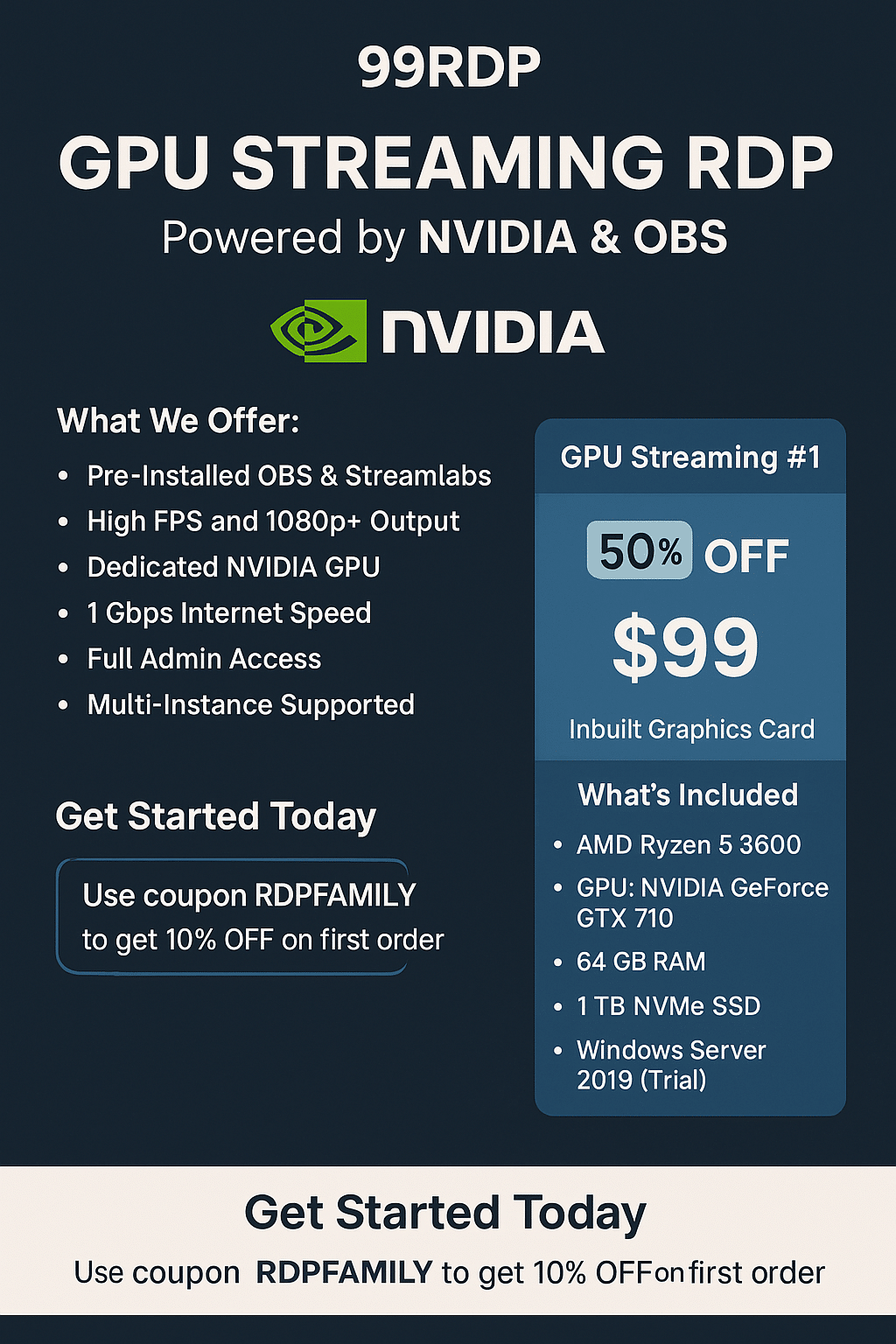 GPU STREAMING RDP FOR OBS