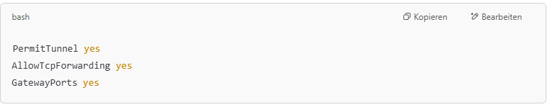 Edit the SSH configuration