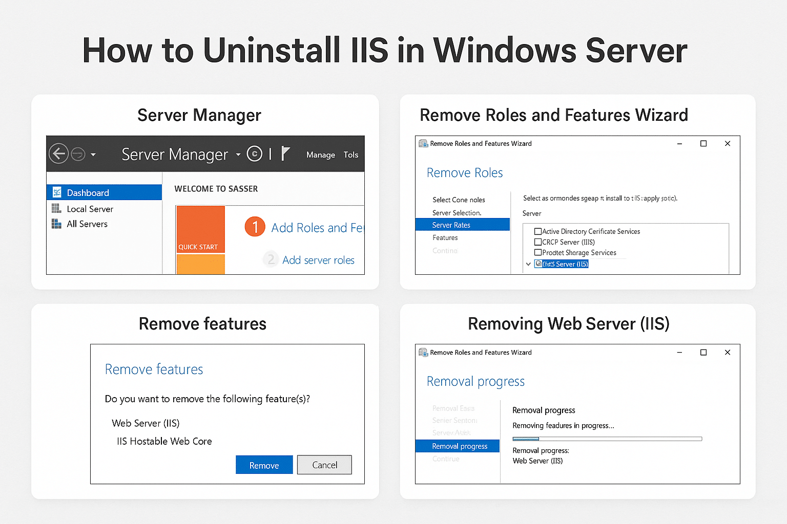 How to Uninstall IIS in Windows Server
