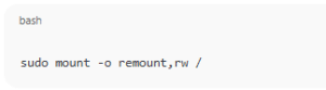 Remount as Read-Write