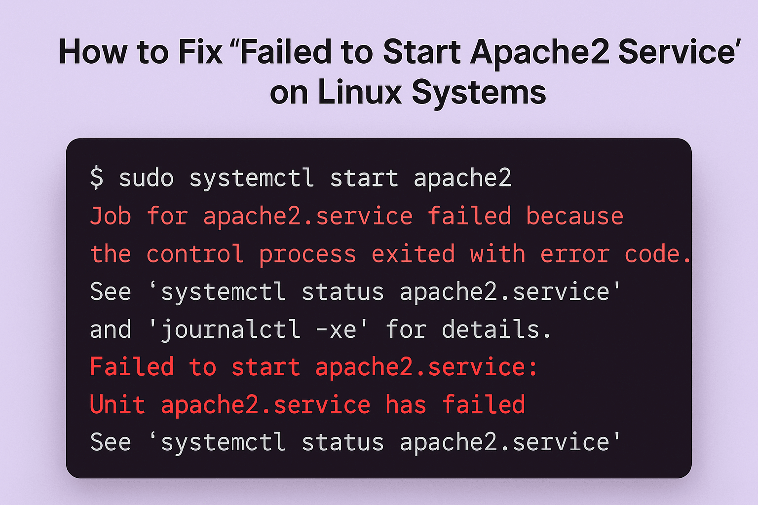 How to Fix “Failed to Start Apache2 Service”
