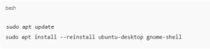 Reinstall GNOME Desktop